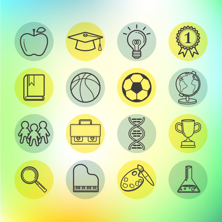 School and education icons set. Vector illustration for your graphic design.のイラスト素材