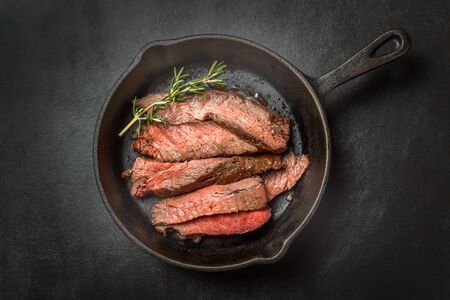 Thickly sliced steak thick slice of steak to enjoy outdoorsの写真素材