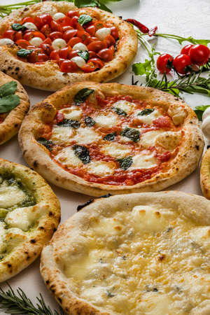 Mixed Pizza Italian Delicious food mixture pizzaの写真素材