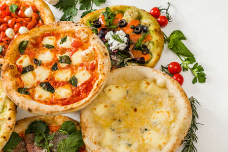 Mixed Pizza Italian Delicious food mixture pizzaの写真素材
