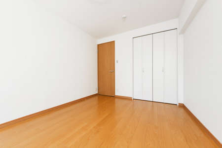 Interior doors and walls Simple unfurned apartment spaceの写真素材