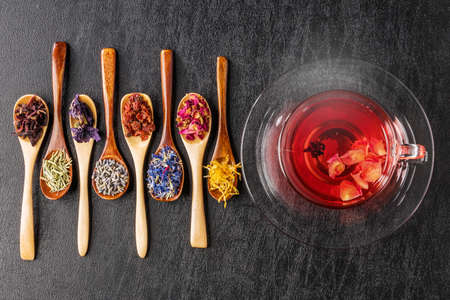Beautiful Herbal Tea Colorful Herb Teaの写真素材
