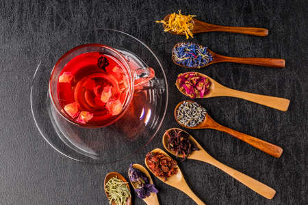 Beautiful Herbal Tea Colorful Herb Teaの写真素材