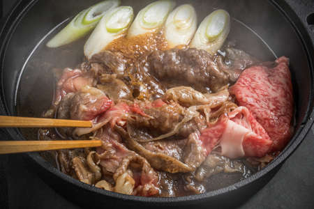 High-quality Wagyu grilled sukiyaki of high-quality Japanese beef beefの写真素材