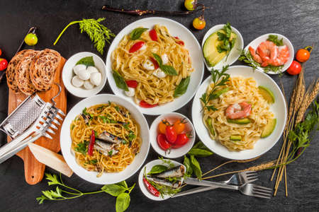 Italian Pasta Fetuccine Pasta Italian Cubesineの写真素材