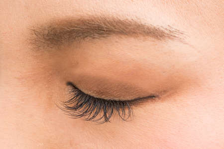 False Eyelashes Extensions of the Asian Womanの写真素材