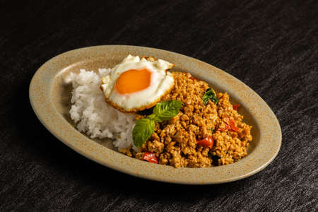 Gapao Rice Thai Food Phad Rai Gapao Rai Sap Thai dishの素材 [FY310153984511]