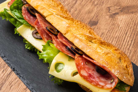 French bread sandwich tomato cheeks sandwichの写真素材