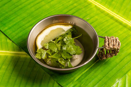 Mint Tea North African style Mint tea setの写真素材