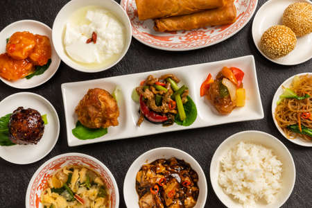 Chinese Gathering Delicate Chinese Food Group photoの写真素材