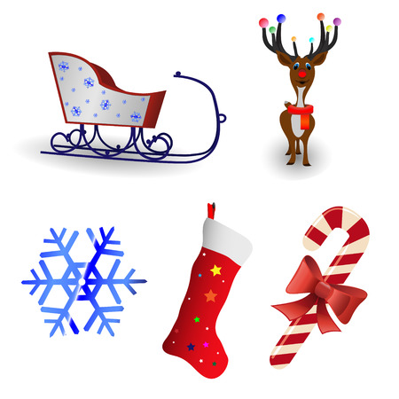 Ñhristmas icon collection on a white backgroundのイラスト素材