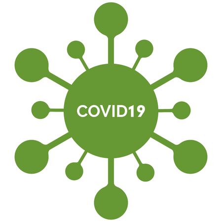 Covid - 2019 Coronavirus pandemic icon spikes, white background greenの写真素材