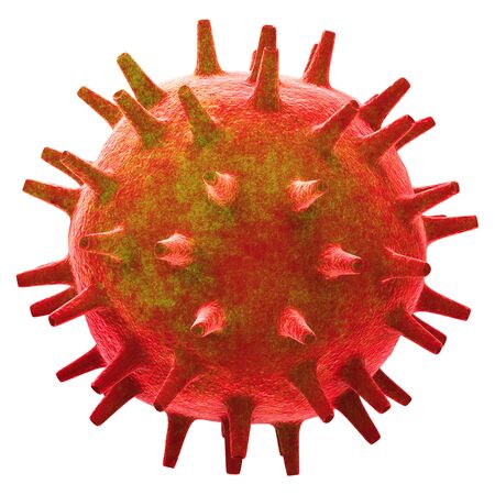 3d render red  and green coronavirus modelの写真素材