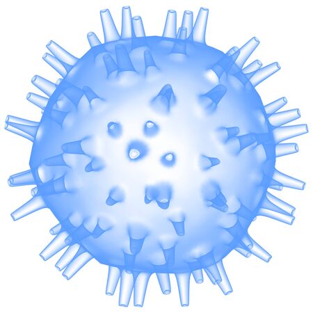 3d render xray corona virus, light blue colorの写真素材
