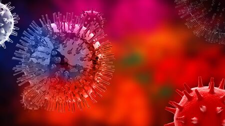 3d Corona Virus multi colorの写真素材