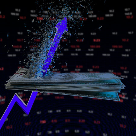 3d dollar chart image illustration prepared for financial issues.
