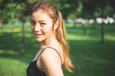 Asian Girl Workoutの写真素材
