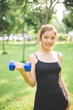Asian Girl Workoutの写真素材