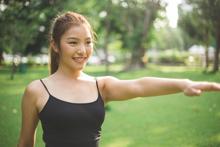 Asian Girl Workoutの写真素材