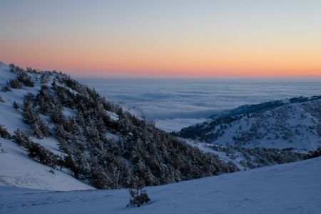 Sunset in mountain