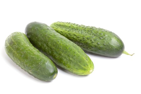 Cucumber on a white backgroundの写真素材