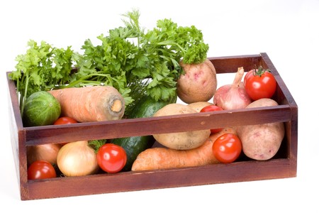 Vegetable collection on a white; assortedの写真素材