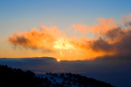 Sunset in mountain