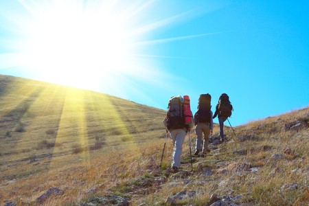 Hiking in the Crimea mountainsの写真素材