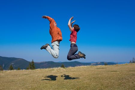 Hiking in the Carpathian mountainsの写真素材