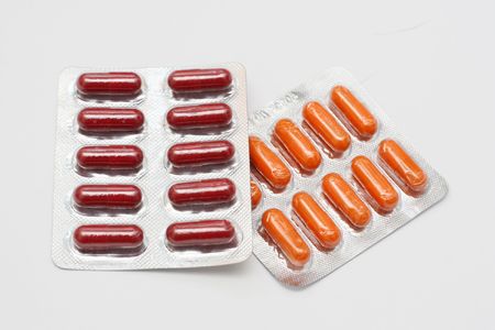 Pills on a white background