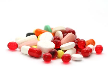 Pills on a white background