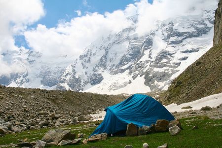 Tents in mountain