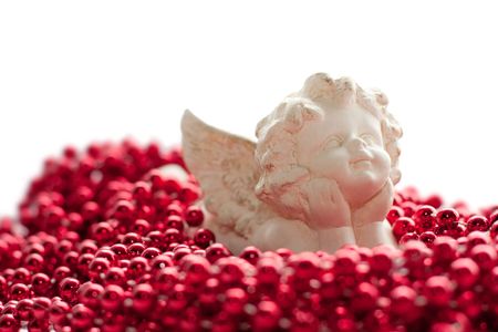 Christmas decorated on a white backgroundの写真素材