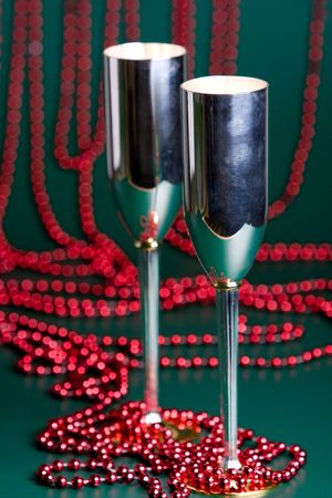 silver bocals and serpentine decorationの写真素材
