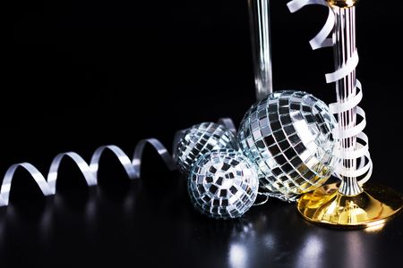 silver decoration and holiday selebrationの写真素材