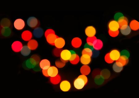 garland lights on black backgroundの写真素材