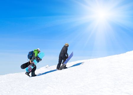 snowboarder in Carpathian mountainsの写真素材