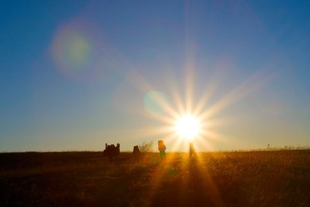 Hiking in the Crimea mountainsの写真素材