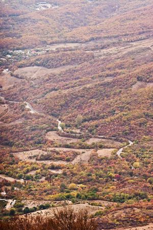 distant road in mountainsの写真素材