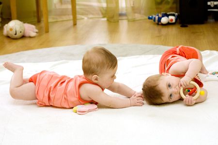 twin girlsの写真素材