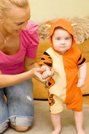 funny tiger-girlの写真素材