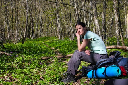 Hiking in the Crimea mountainsの写真素材