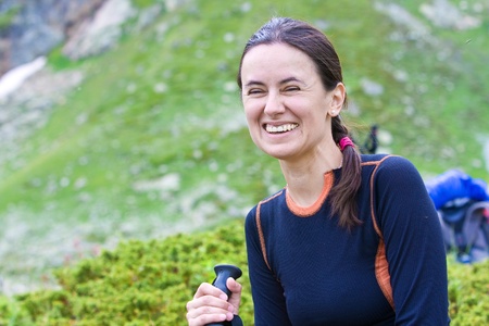 Happy backpackerの写真素材