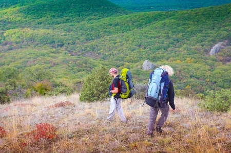 Hiking in the Crimea mountainsの写真素材
