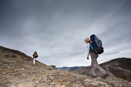 Hiking in the Crimea mountainsの写真素材