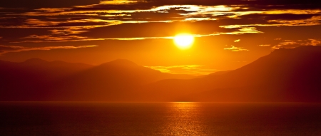 Sunset at the seaの写真素材