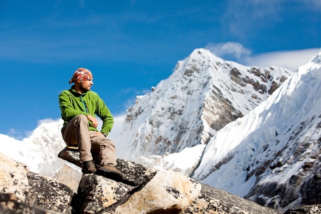 Hiking in Himalaya mountains