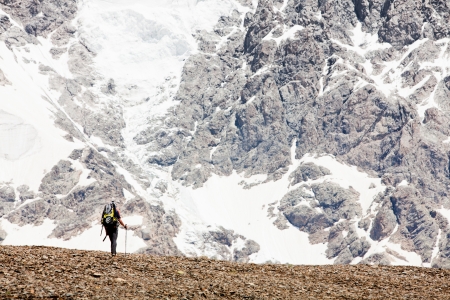 Trekking in Caucasus mountains Georgia, Svaneti regionの写真素材