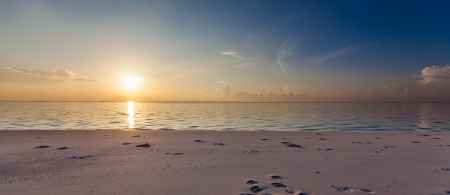 Scenic view at ocean near Maldivesの写真素材