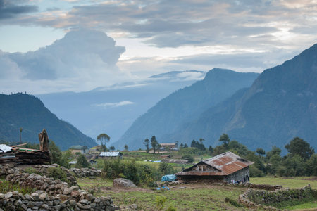 Beautiful landscape of Himalayas mountains のeditorial素材